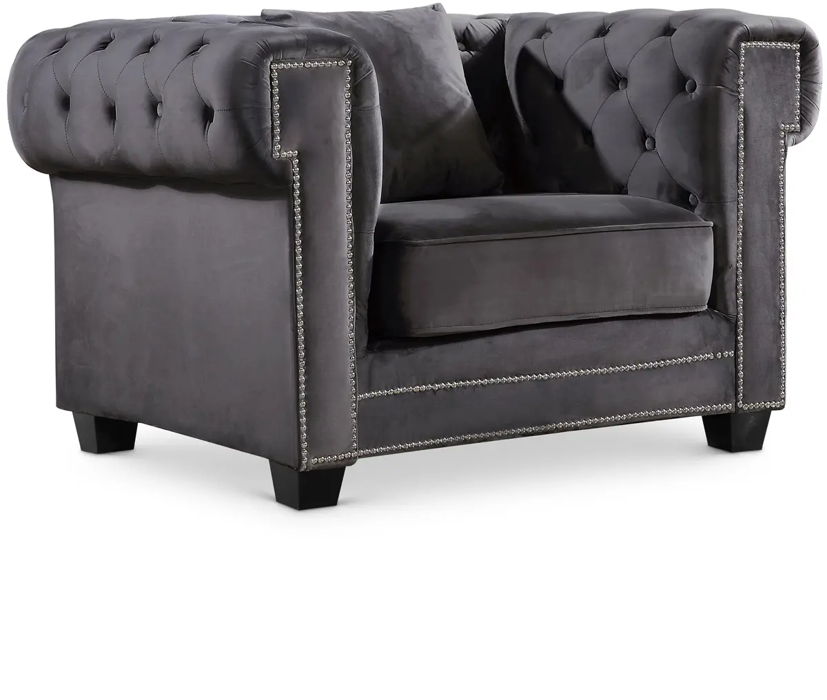 Bowery Grey Velvet Chair 1