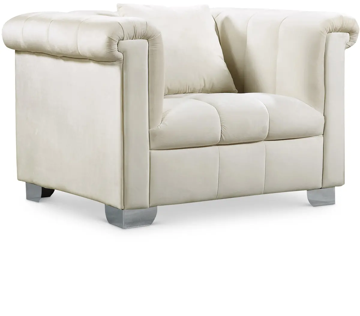 Kayla Cream Velvet Chair 1