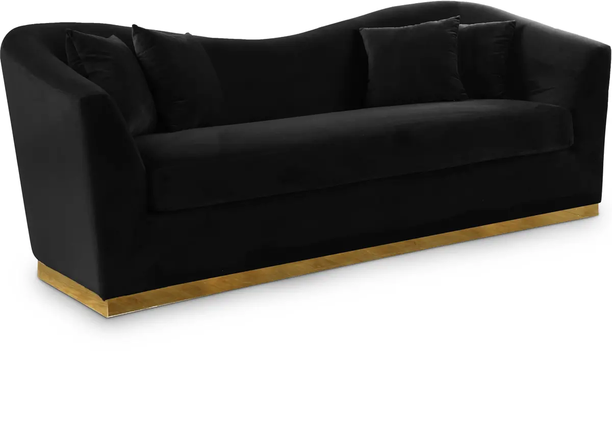 Arabella Black Velvet Sofa 1