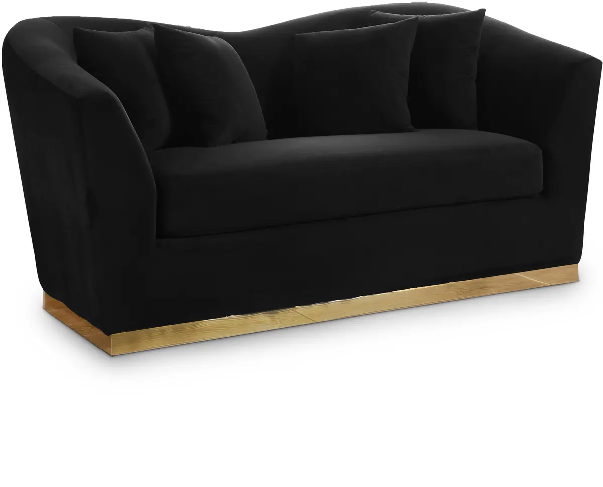 Arabella Black Velvet Loveseat 1