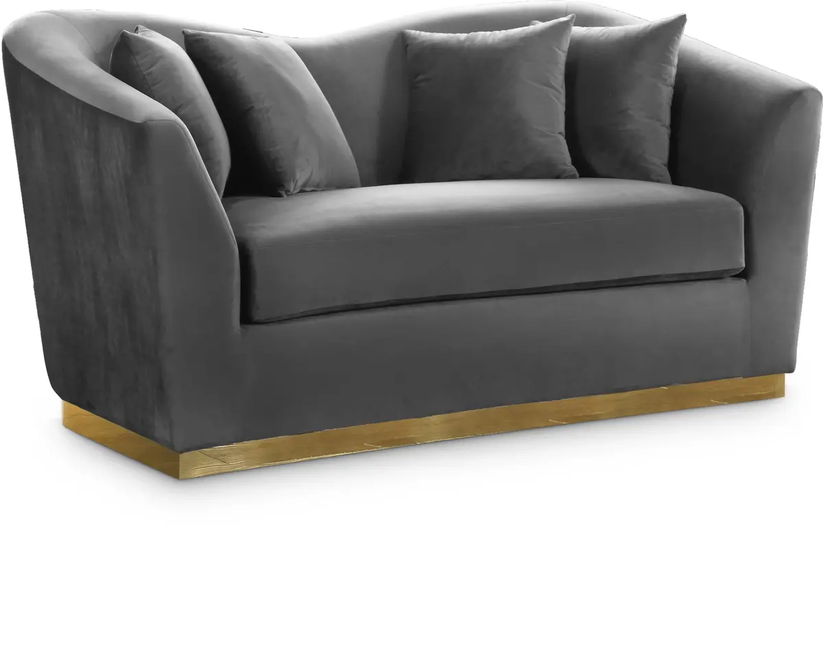 Arabella Grey Velvet Loveseat 1