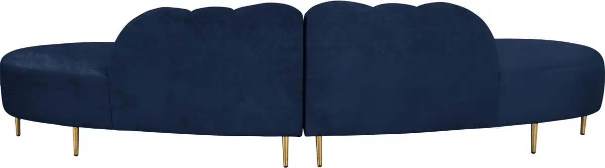 Divine Navy Velvet 2Pc. Sectional 2