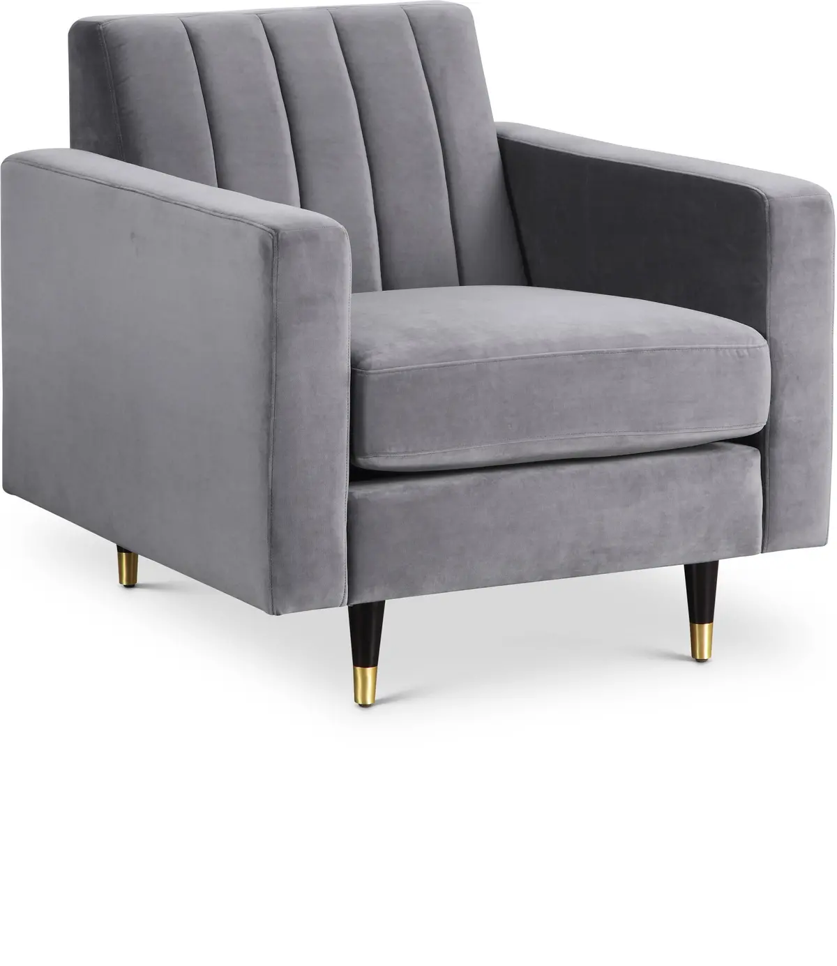 Lola Grey Velvet Chair 1