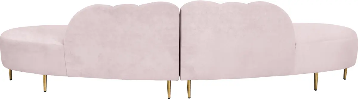 Divine Pink Velvet 2Pc. Sectional 2