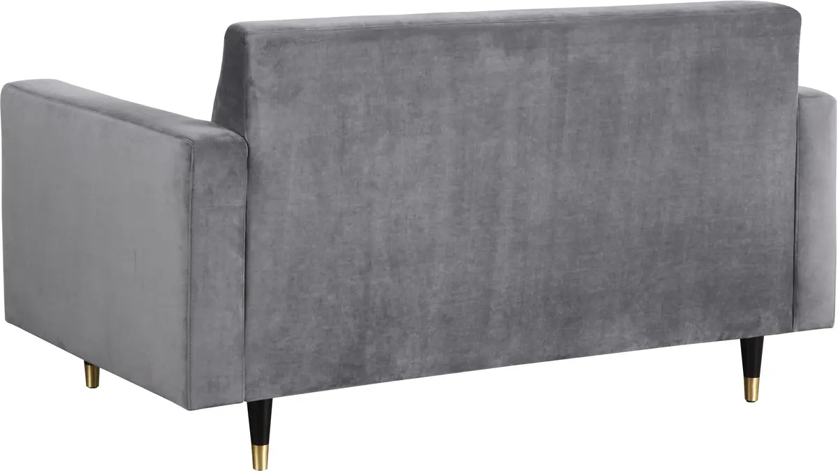 Lola Grey Velvet Loveseat 2