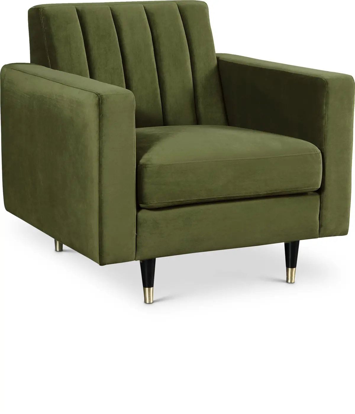 Lola Olive Velvet Chair 1