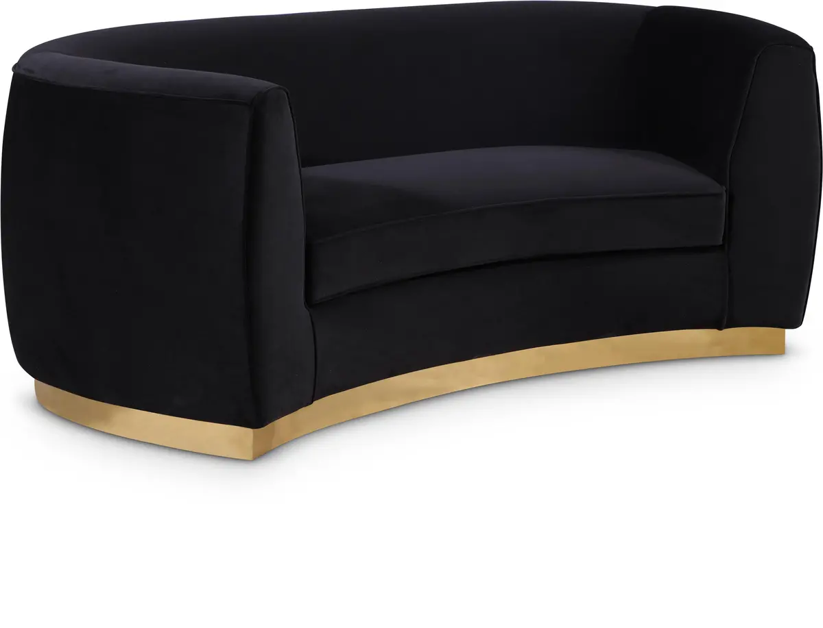 Julian Black Velvet Loveseat 1
