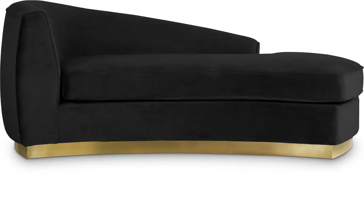 Julian Black Velvet Chaise 1