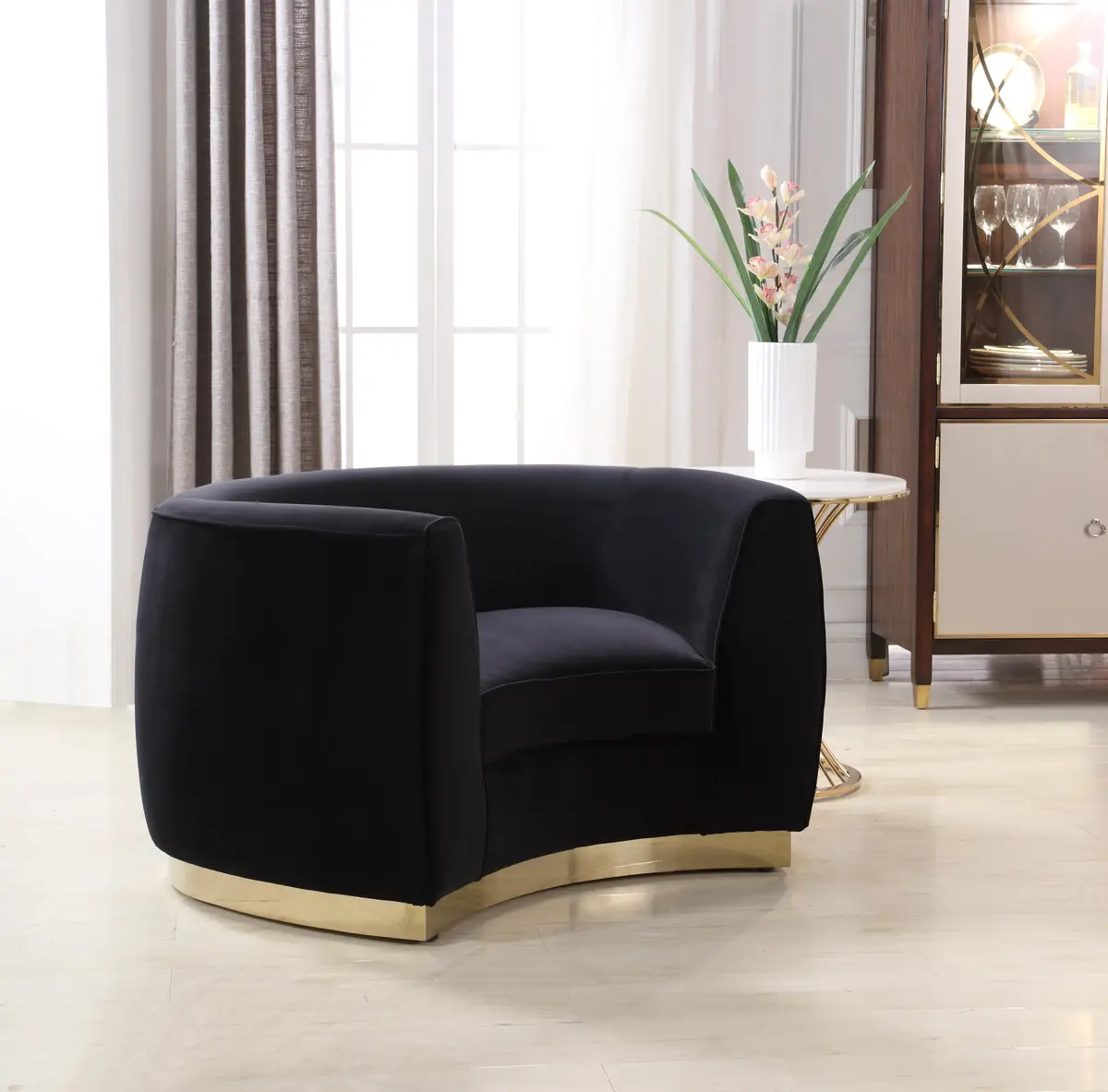 Julian Black Velvet Chair 2