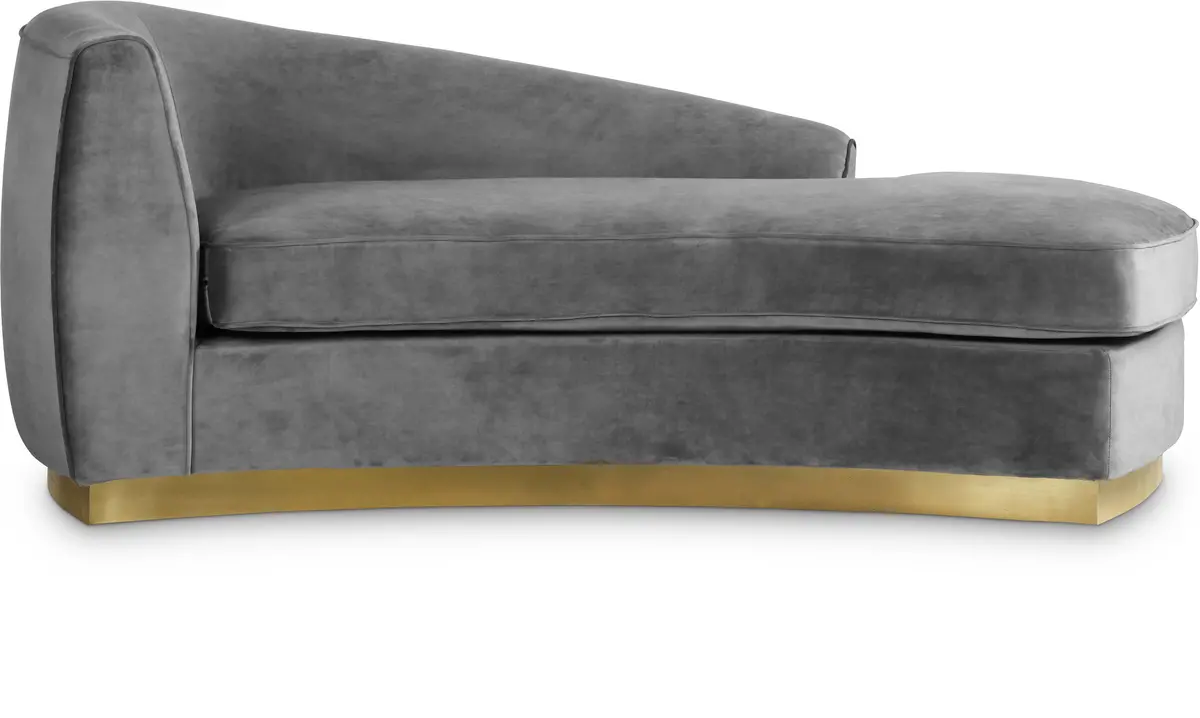 Julian Grey Velvet Chaise 1