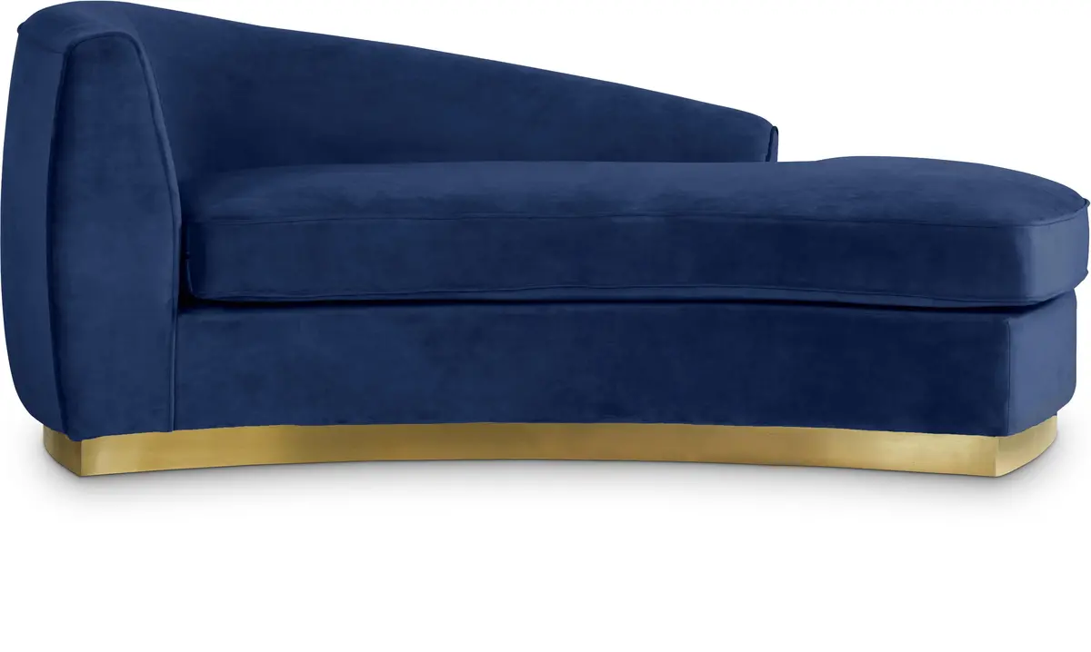Julian Navy Velvet Chaise 1