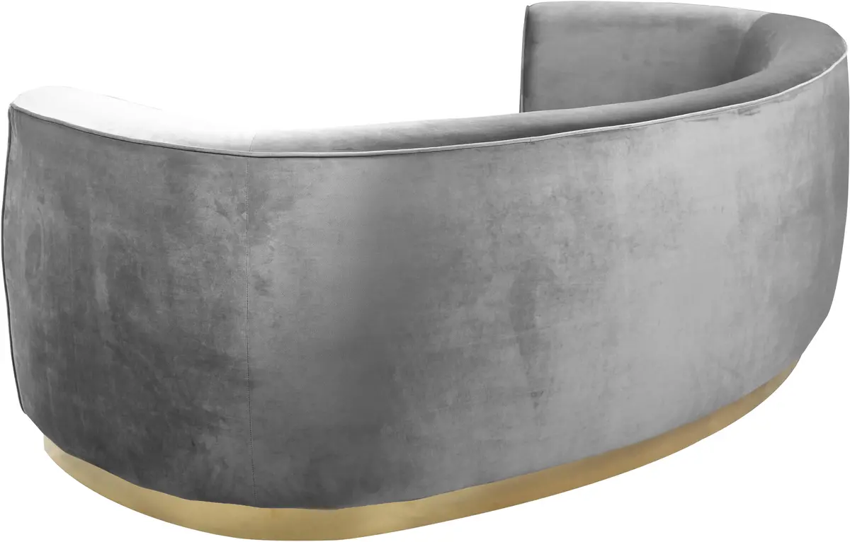 Julian Grey Velvet Sofa 2