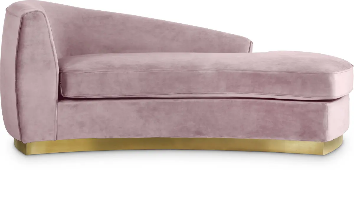 Julian Pink Velvet Chaise 1