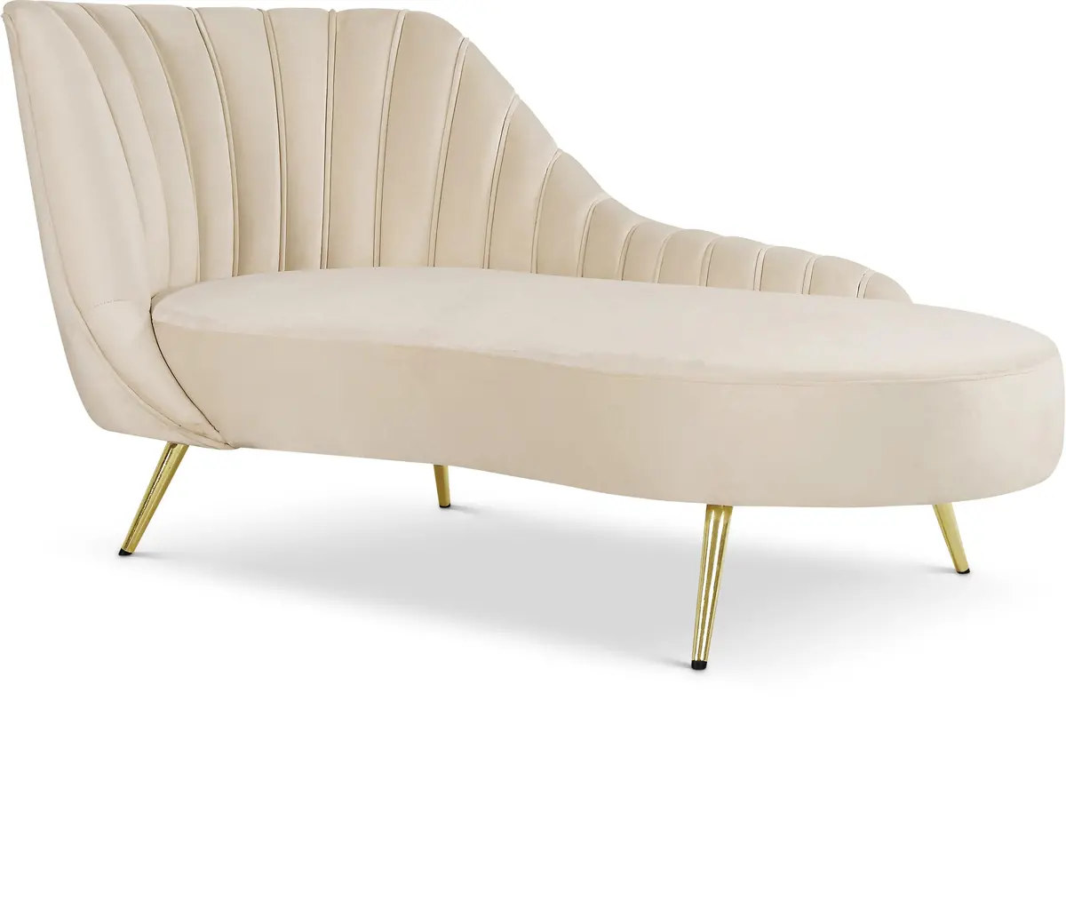 Margo Cream Velvet Chaise 1