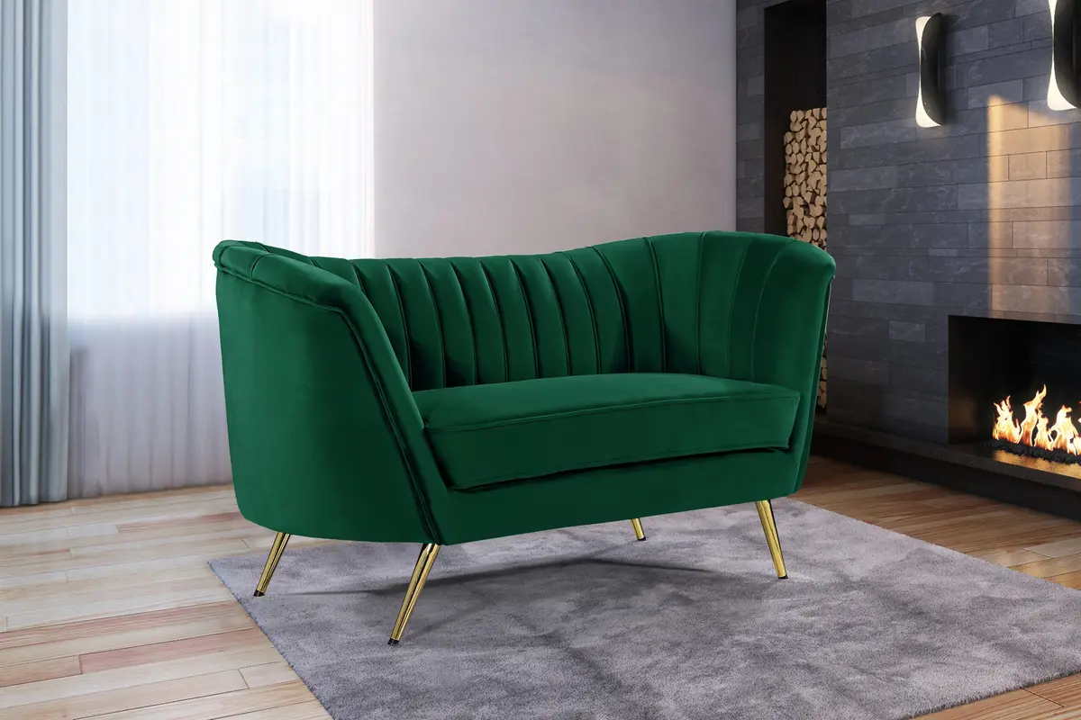 Margo Green Velvet Loveseat 2