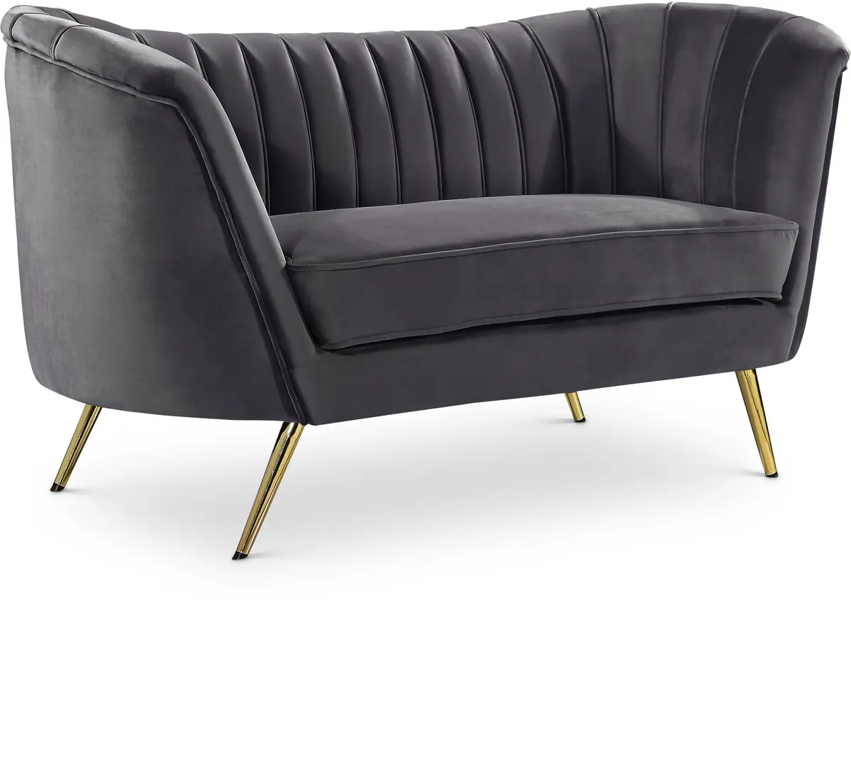 Margo Grey Velvet Loveseat 1