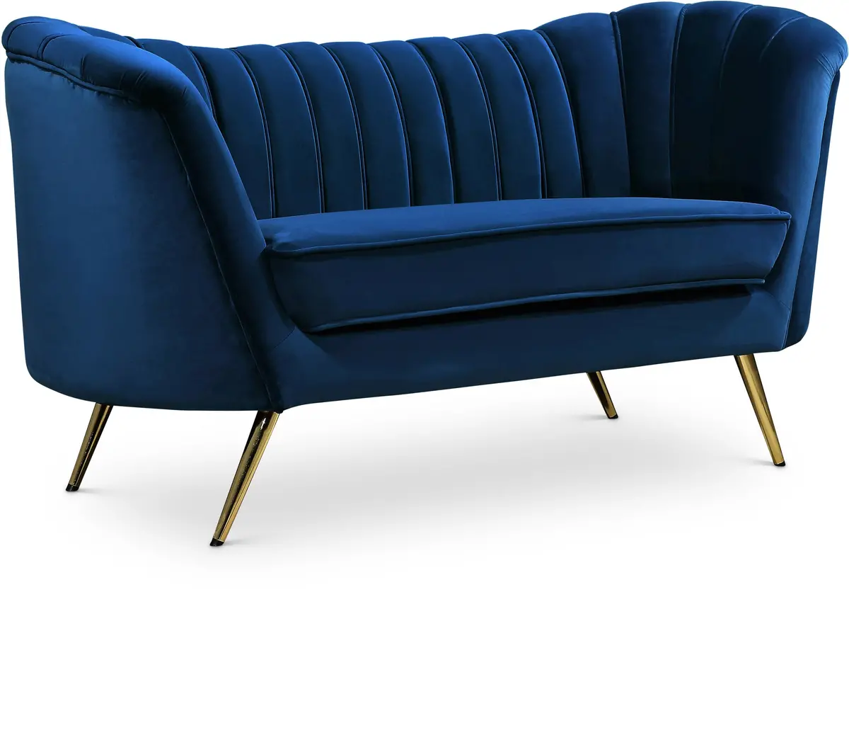 Margo Navy Velvet Loveseat 1