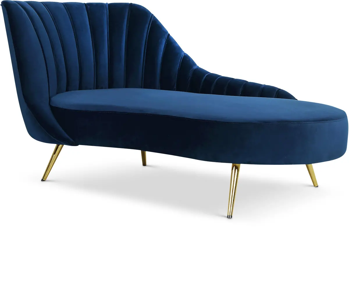Margo Navy Velvet Chaise 1