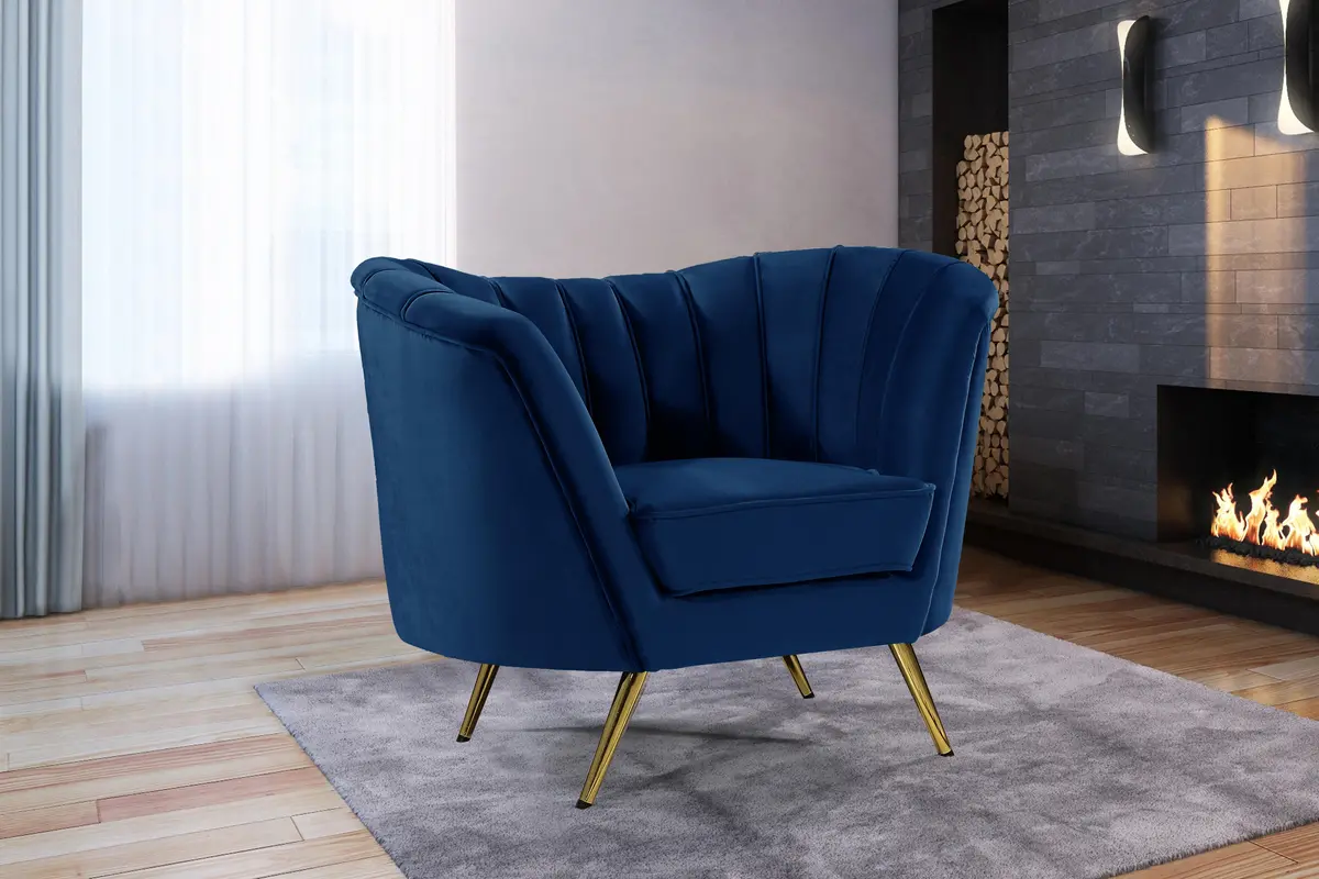Margo Navy Velvet Chair 2