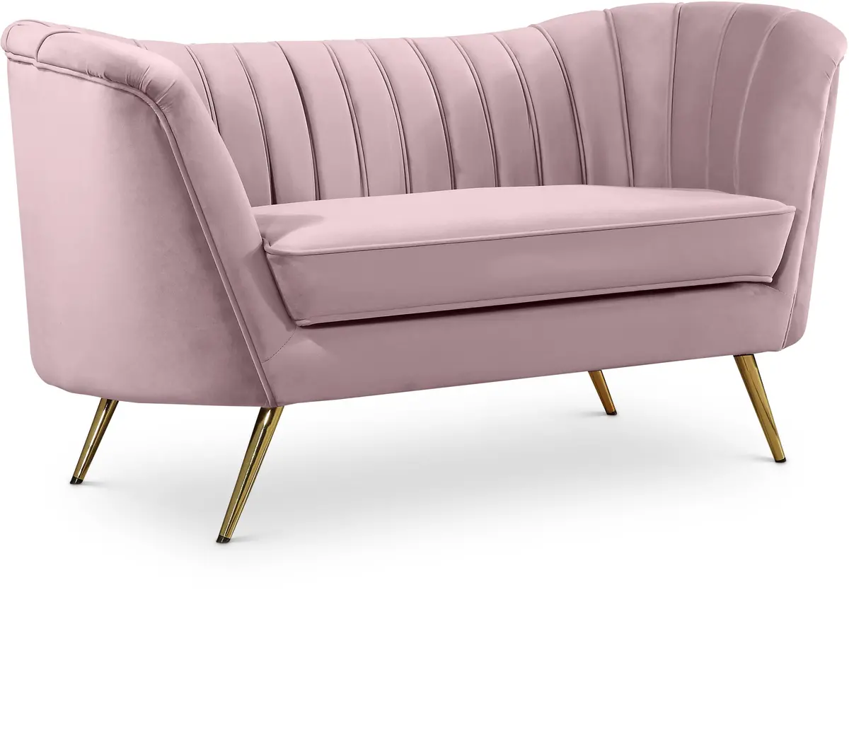 Margo Pink Velvet Loveseat 1