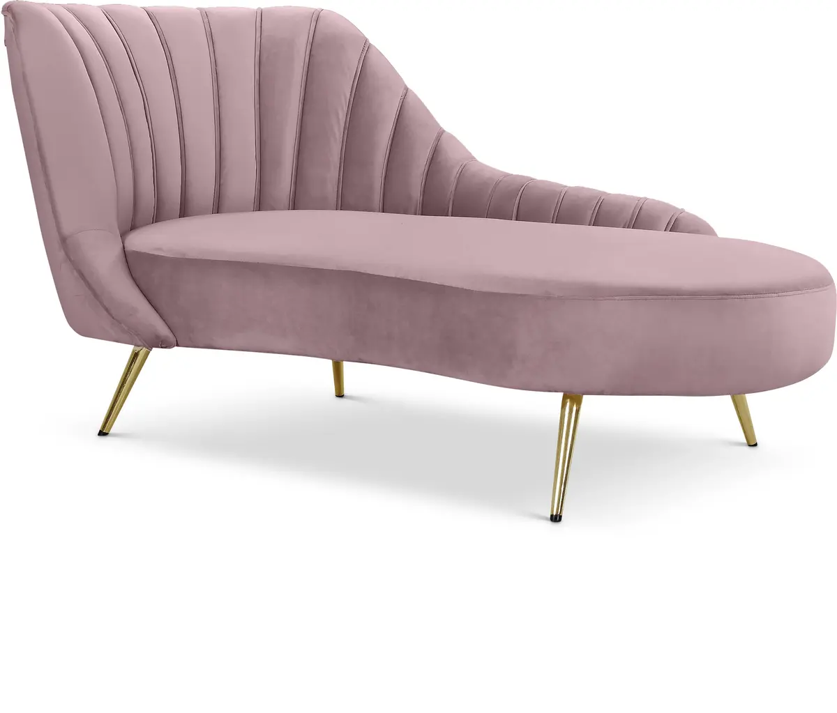 Margo Pink Velvet Chaise 1