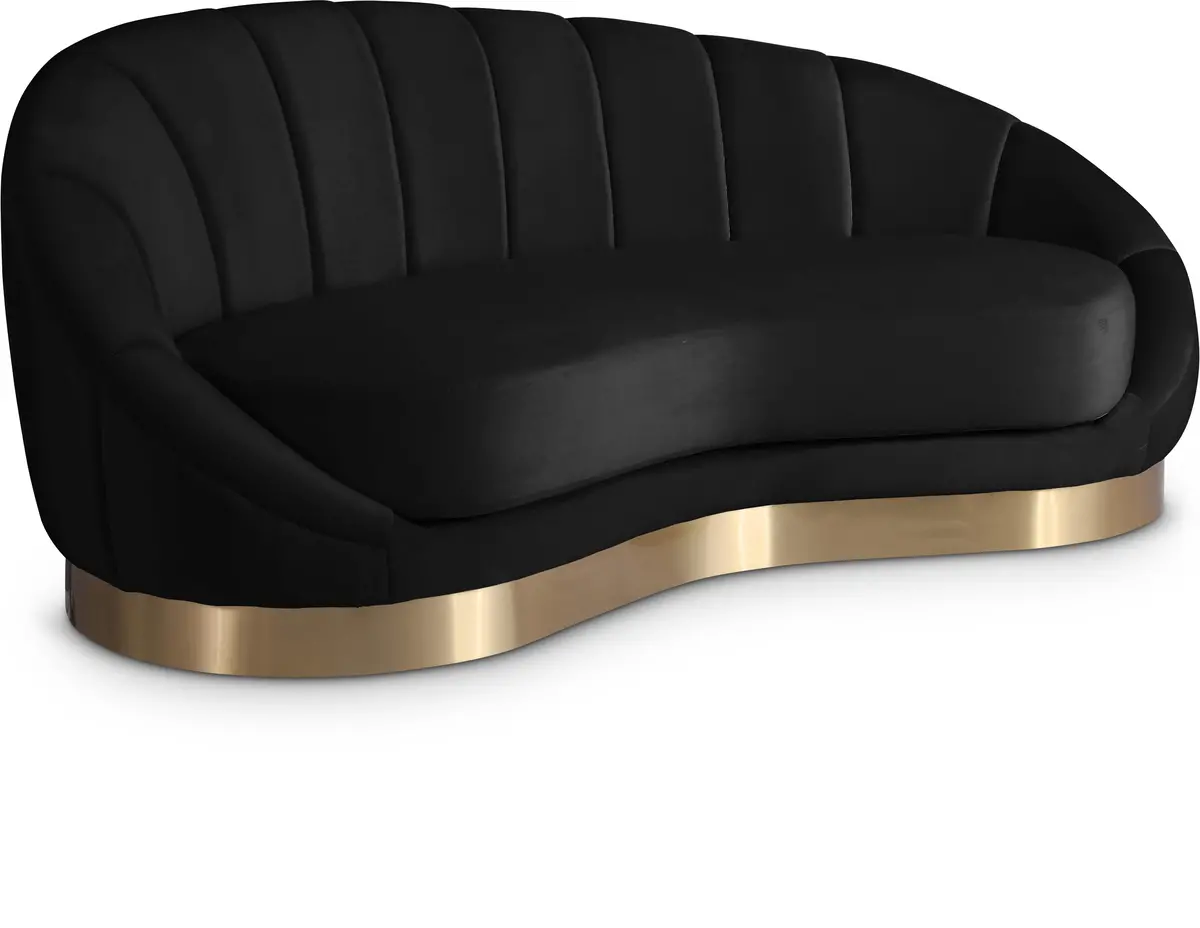 Shelly Black Velvet Chaise 1