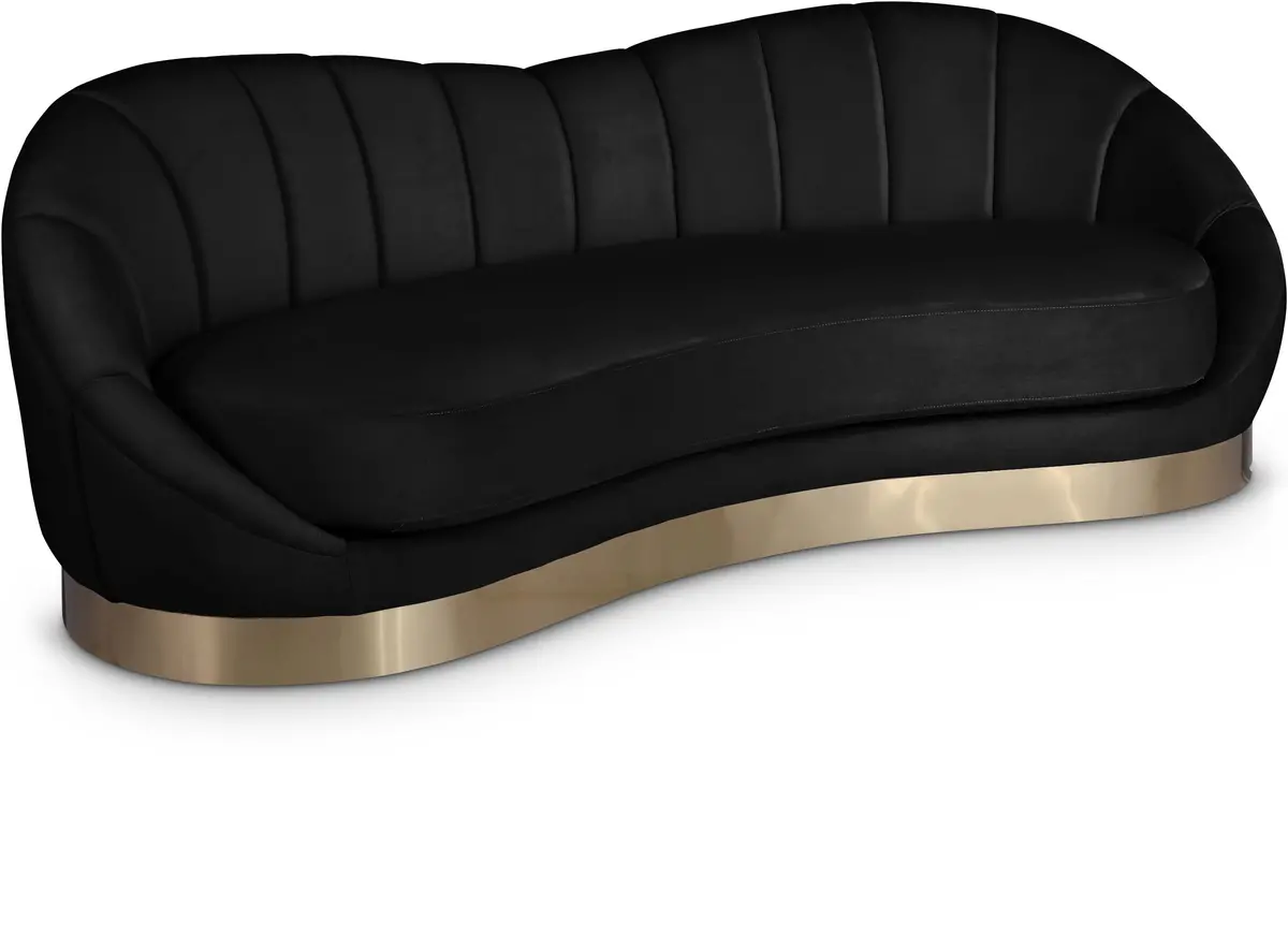 Shelly Black Velvet Sofa 1