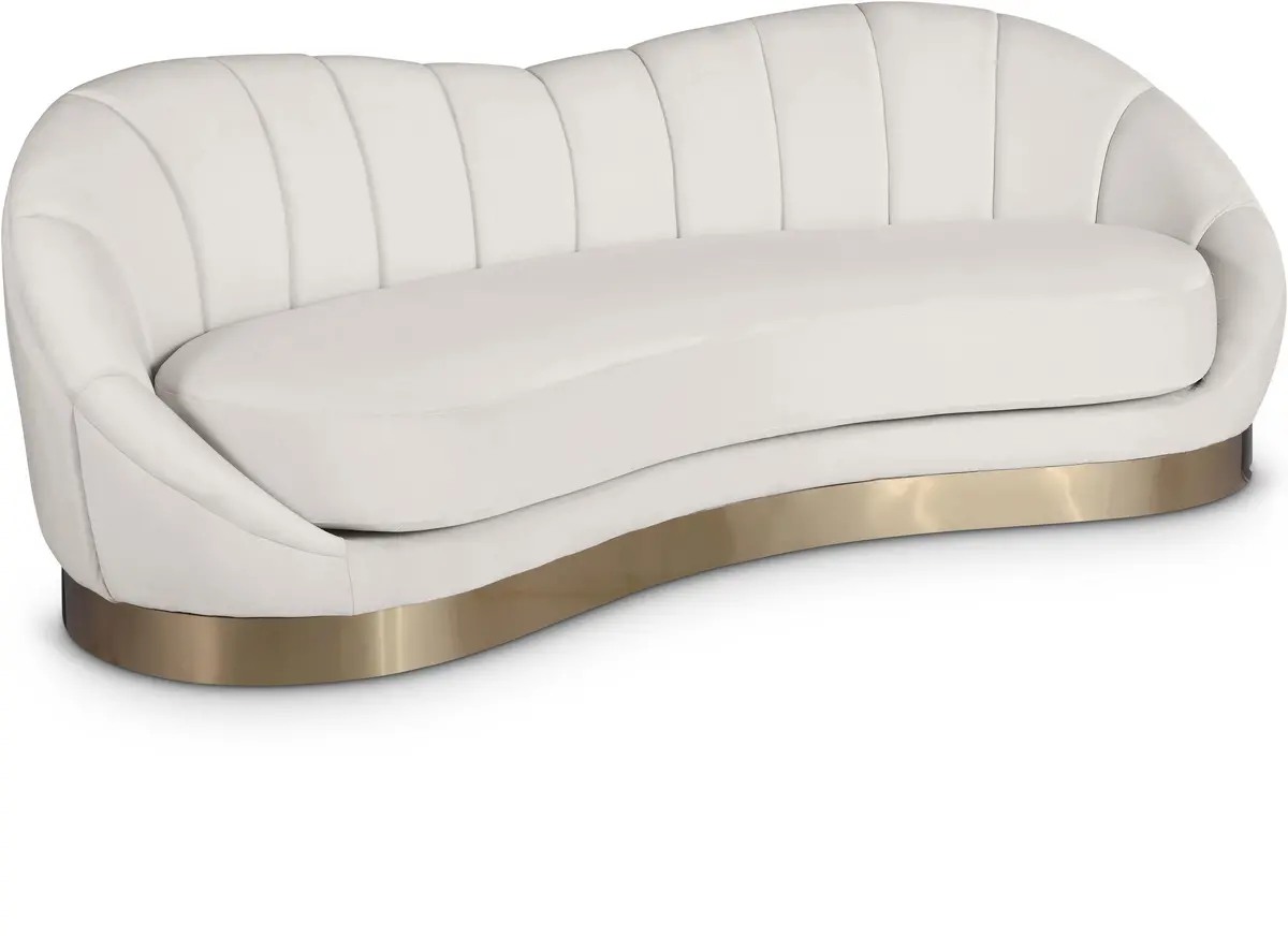 Shelly Cream Velvet Sofa 1