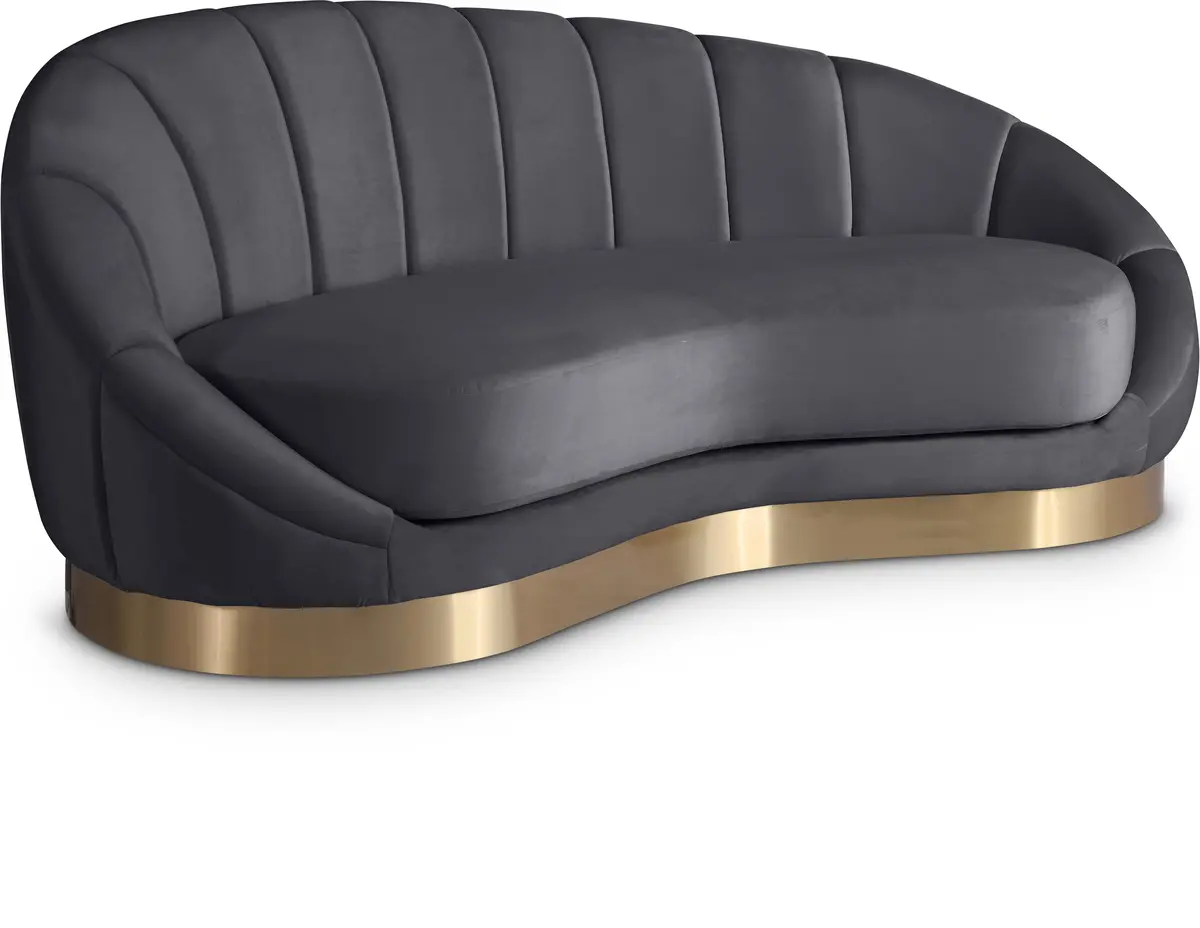 Shelly Grey Velvet Chaise 1