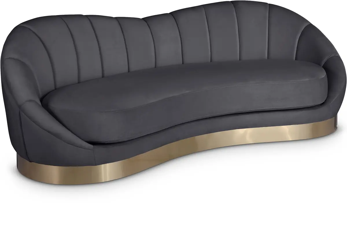 Shelly Grey Velvet Sofa 1