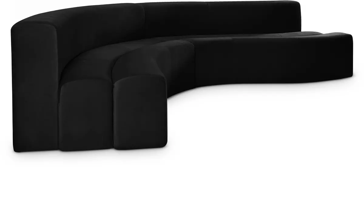 Curl Black Velvet 2Pc. Sectional 1