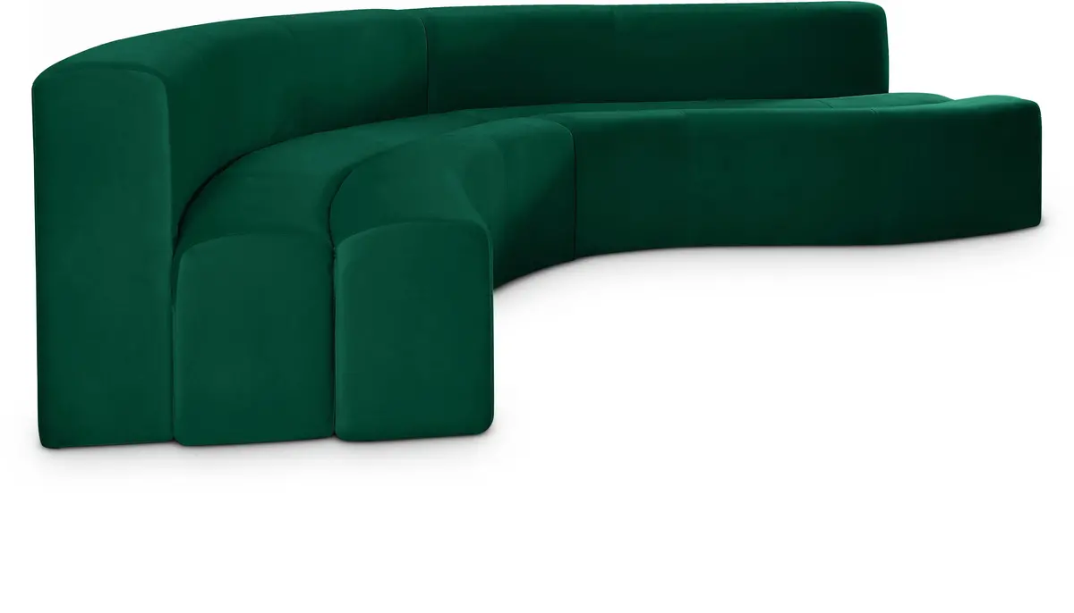Curl Green Velvet 2Pc. Sectional 1