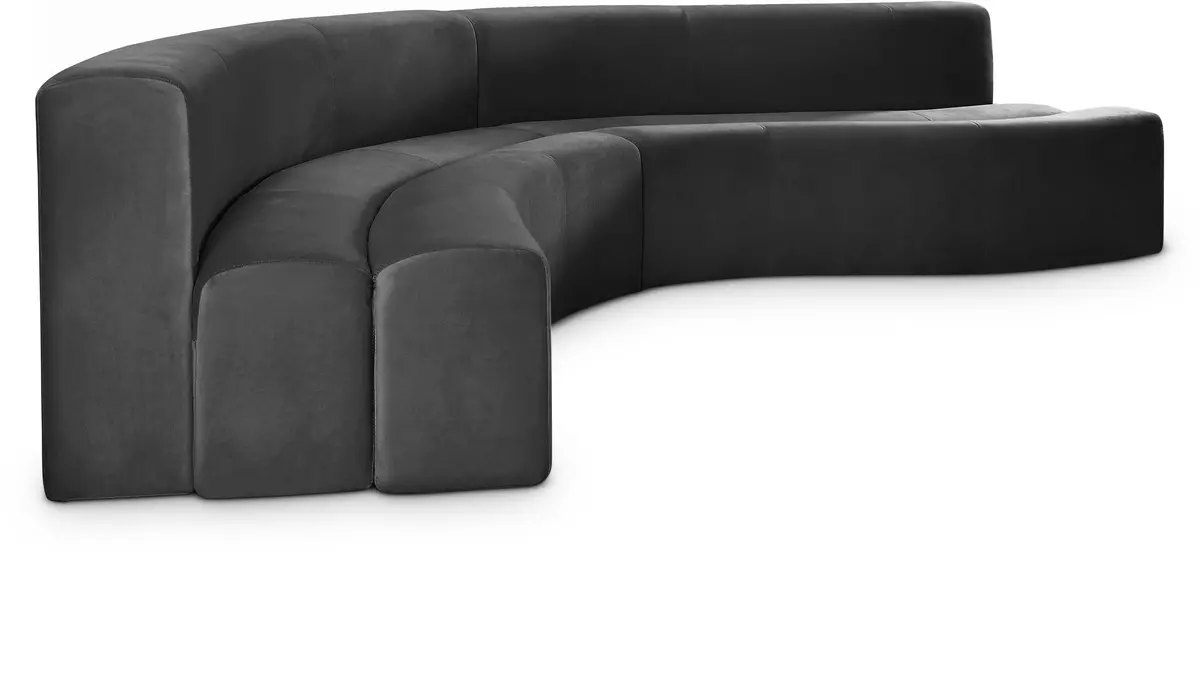 Curl Grey Velvet 2Pc. Sectional 1