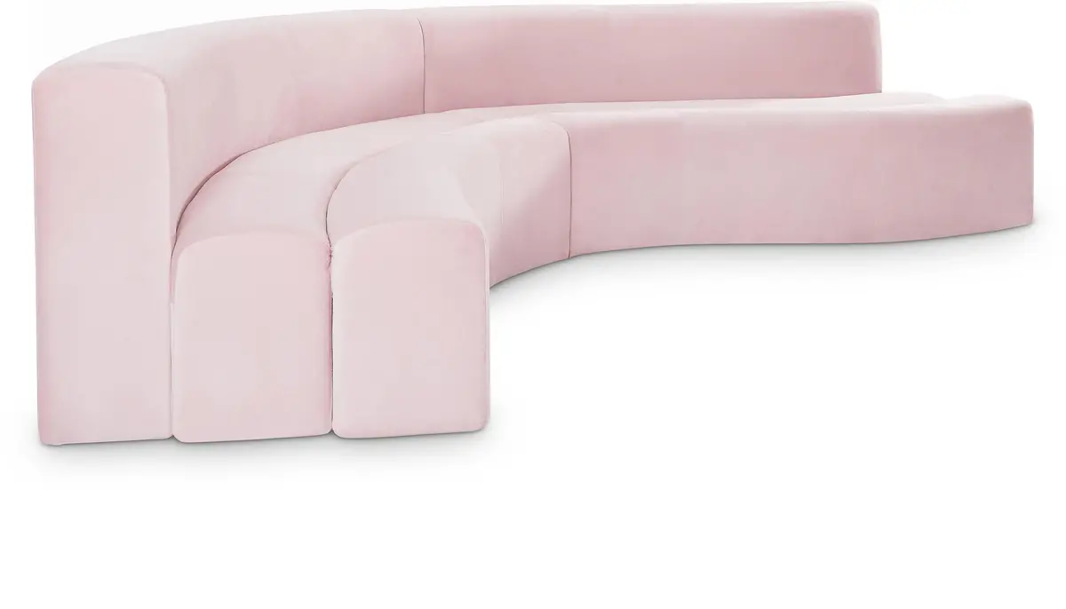 Curl Pink Velvet 2Pc. Sectional 1