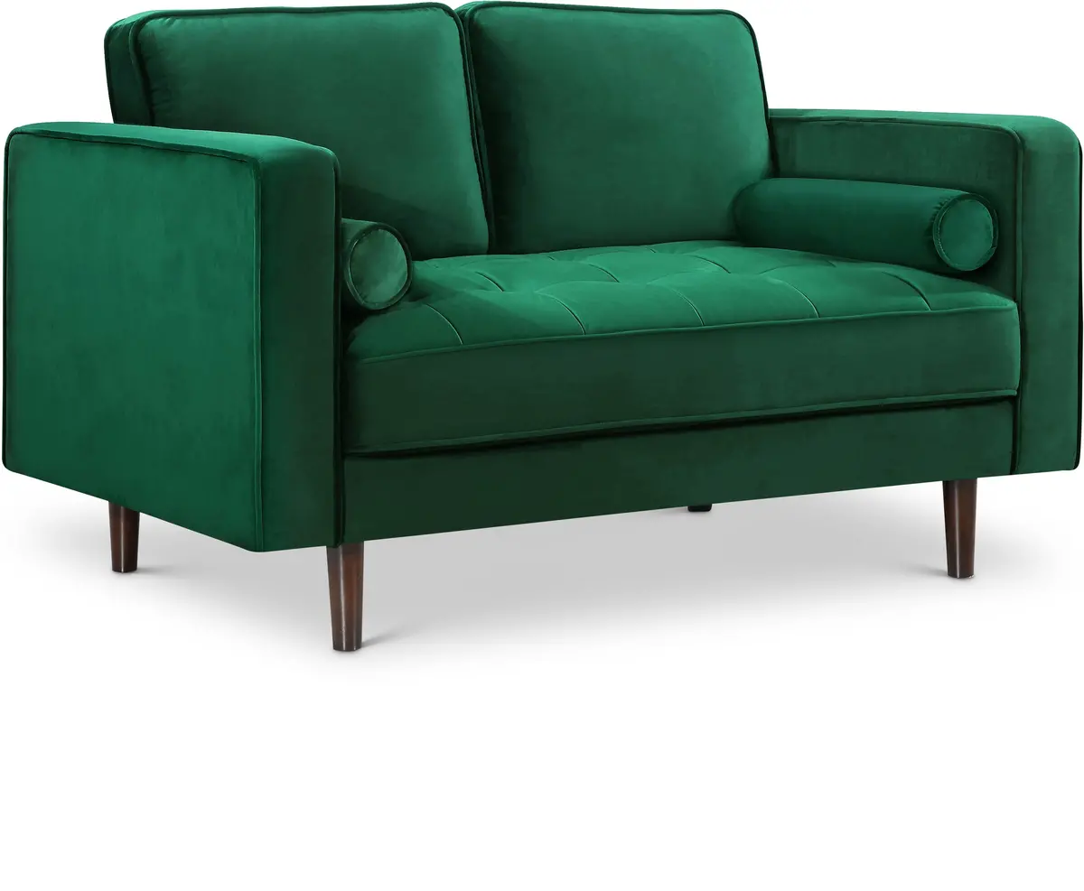 Emily Green Velvet Loveseat 1