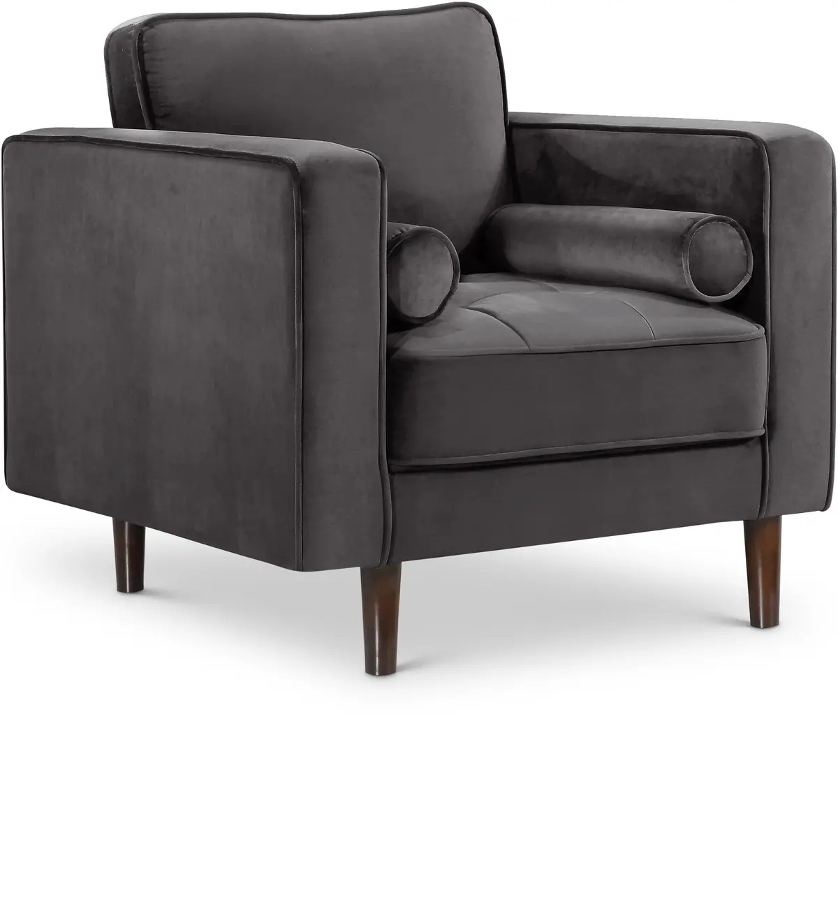 Emily Grey Velvet Chair 1