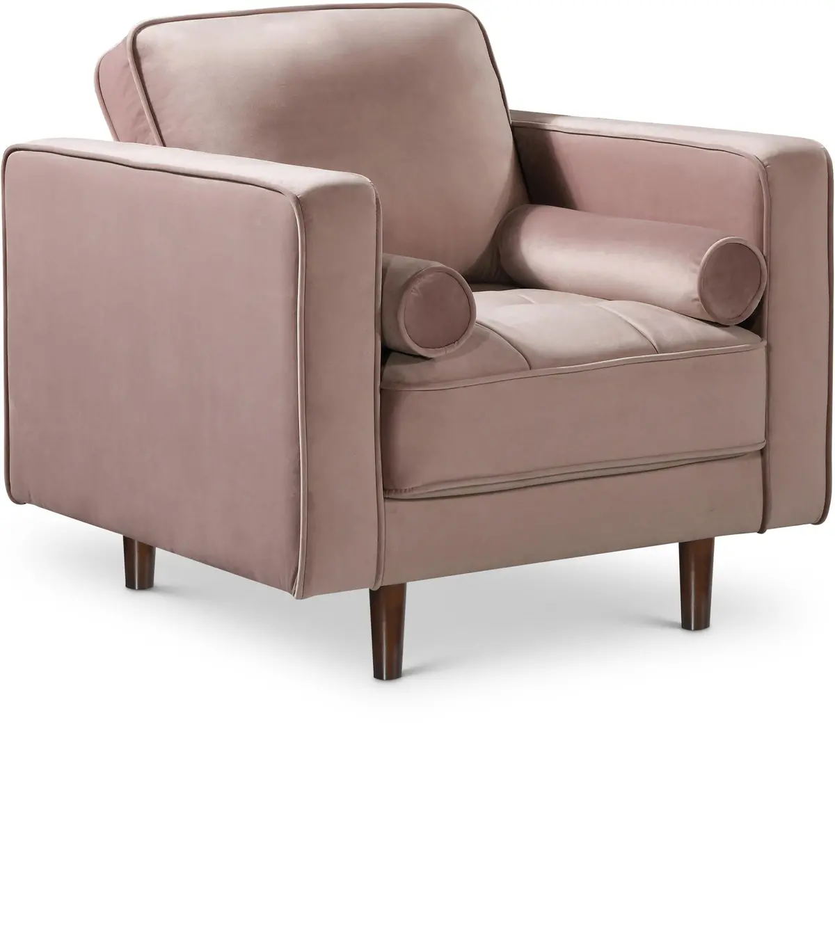 Emily Pink Velvet Chair 1