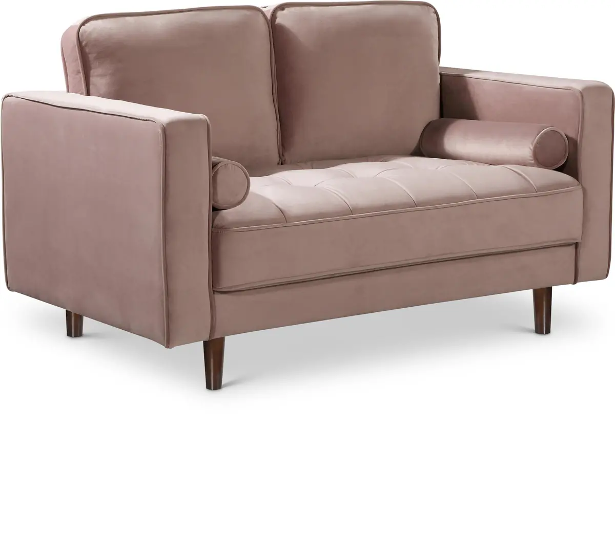 Emily Pink Velvet Loveseat 1
