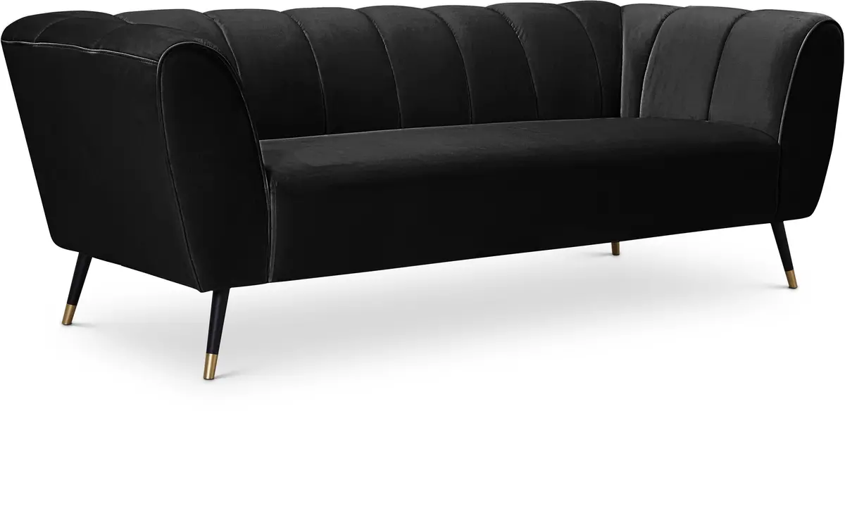 Beaumont Black Velvet Sofa 1