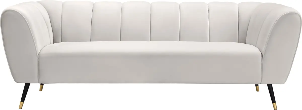 Beaumont Cream Velvet Sofa 2