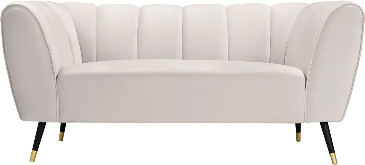 Beaumont Cream Velvet Loveseat 2