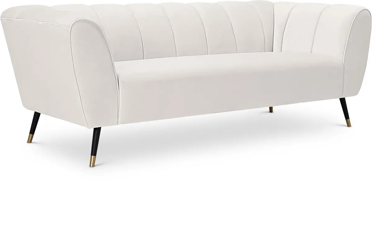 Beaumont Cream Velvet Sofa 1