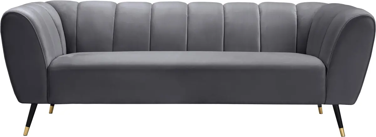 Beaumont Grey Velvet Sofa 2