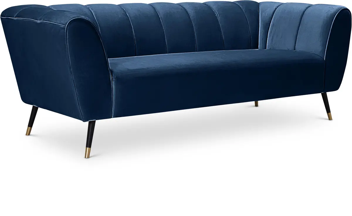 Beaumont Navy Velvet Sofa 1
