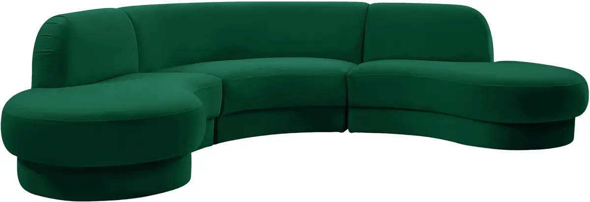 Rosa Green Velvet 3Pc. Sectional (3 Boxes) 1
