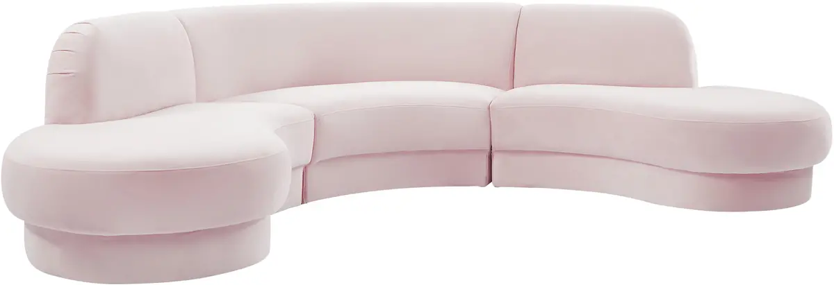 Rosa Pink Velvet 3Pc. Sectional (3 Boxes) 1