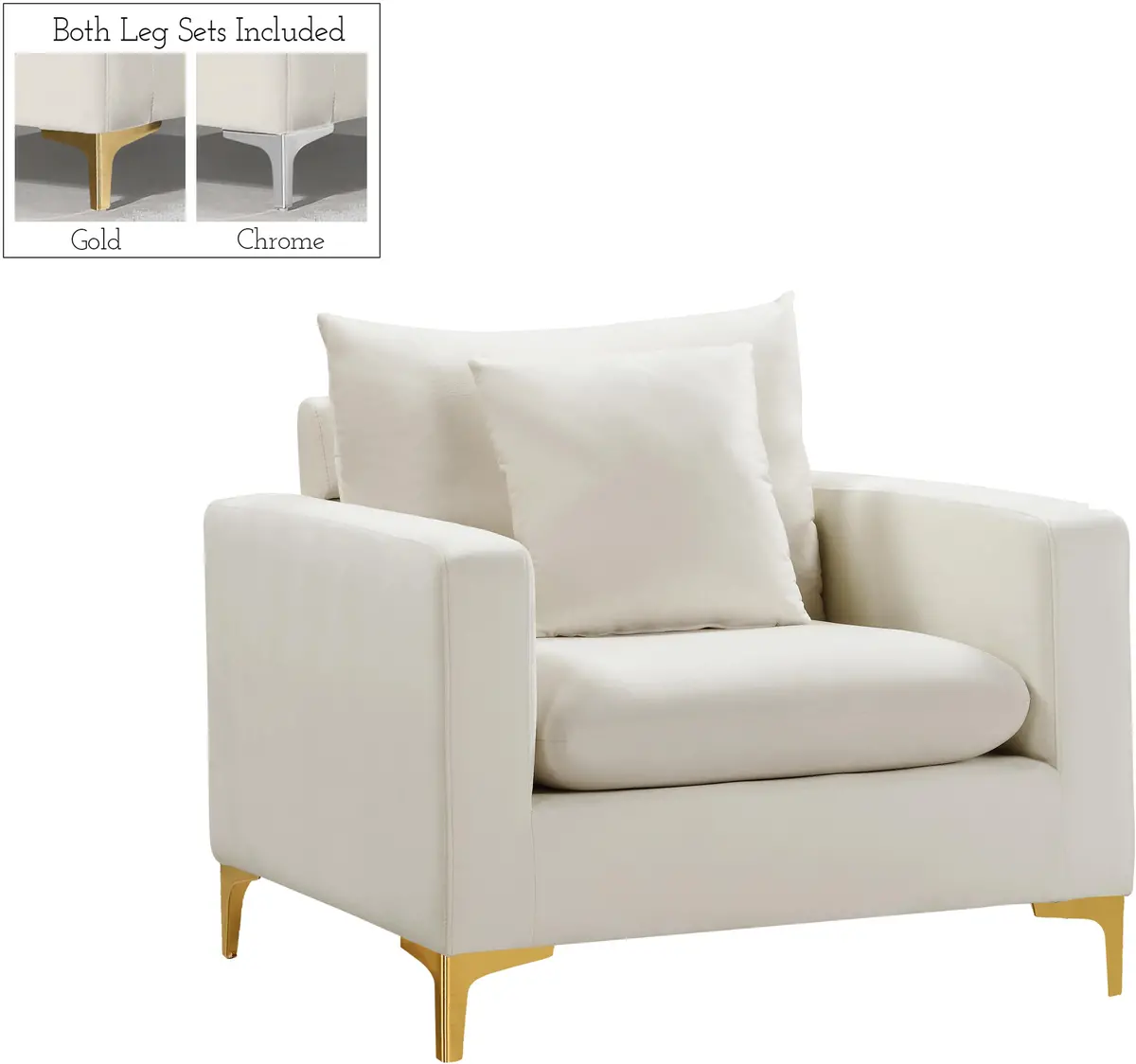 Naomi Cream Velvet Chair 1