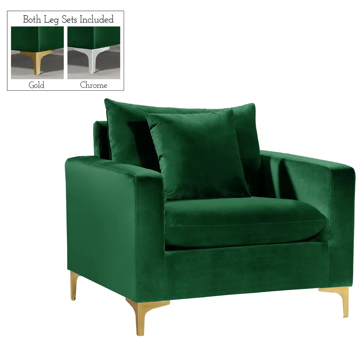 Naomi Green Velvet Chair 1