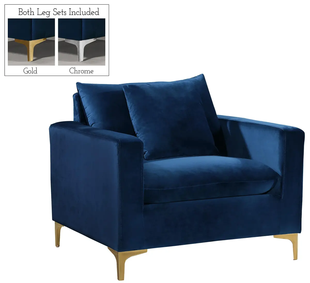 Naomi Navy Velvet Chair 1