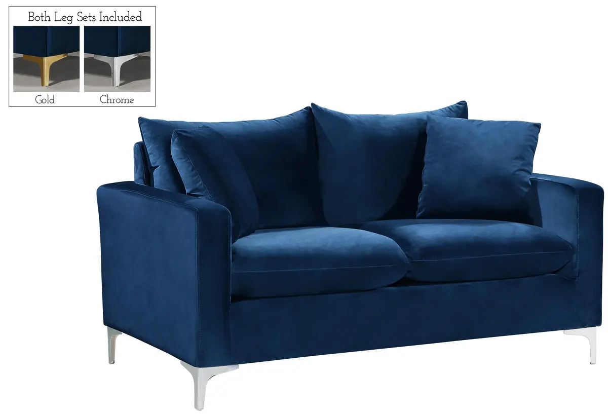 Naomi Navy Velvet Loveseat 2